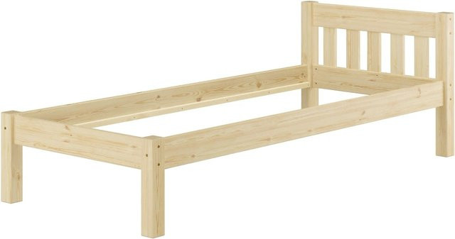 Erst-Holz Massivholz Einzelbett aus Kiefer mit Sprossen Modell 38, B/T/H: 90 x 200 x 214 cm - Bild 1