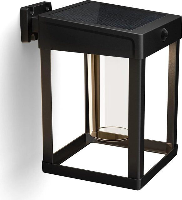 Philips Camill Solar-Außenwandleuchte mit Bewegungsmelder, LED, Warmweiß, Schwarz, Eckiges Design - Bild 1