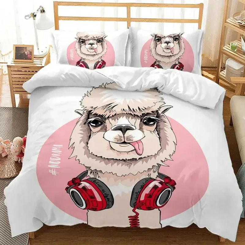 Lodestar Bettwäsche-Set mit Lama-Motiv in Türkis, 2-teilig aus Polyester, B/H: 70 x 133 cm - Bild 2