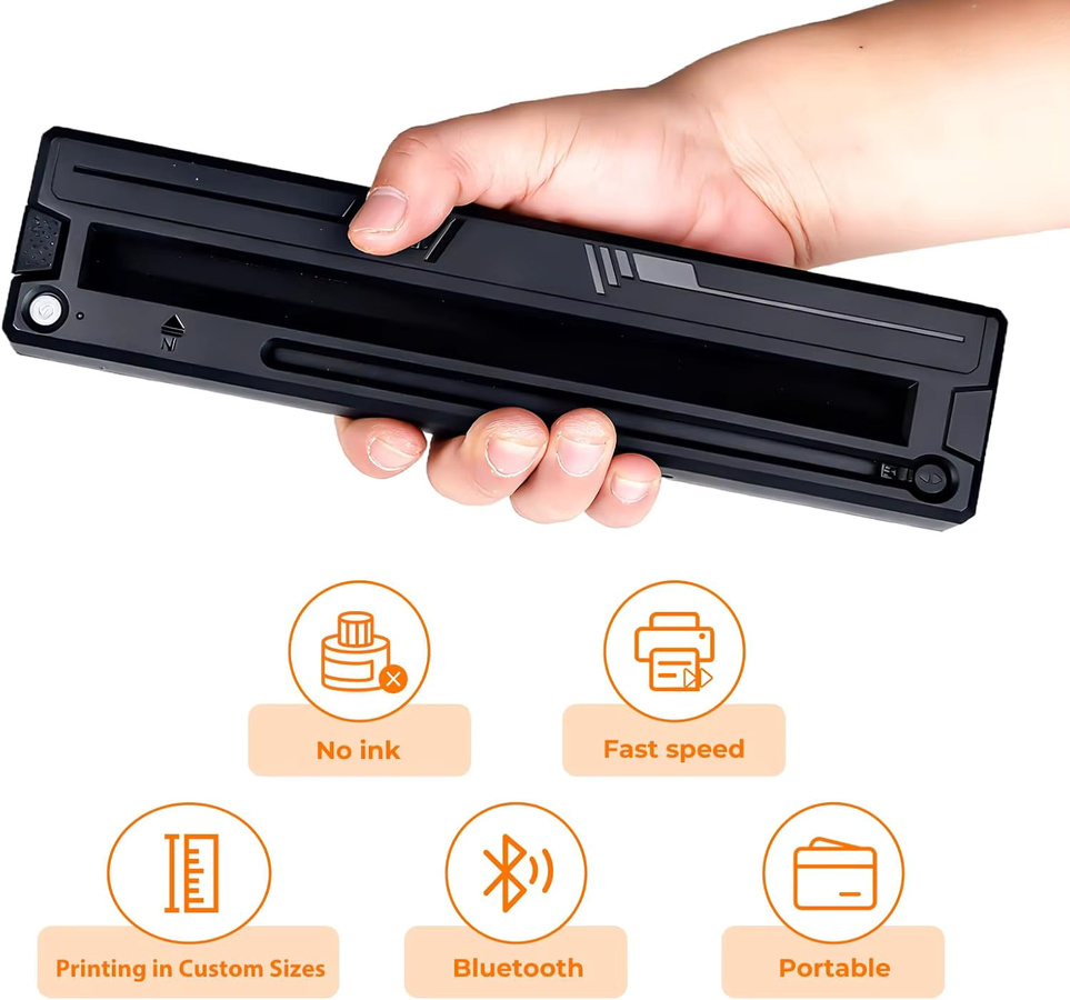 PEPAX Tragbarer Bluetooth Thermotransfer-Drucker für Tattoo-Schablonen und Transferpapier in Schwarz - Bild 4