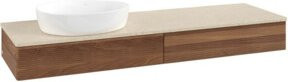 V&B Waschtischunterschrank Antao mit Frontstruktur in Warm Walnut, Breite: 160 cm, Tiefe: 50 cm - Bild 1