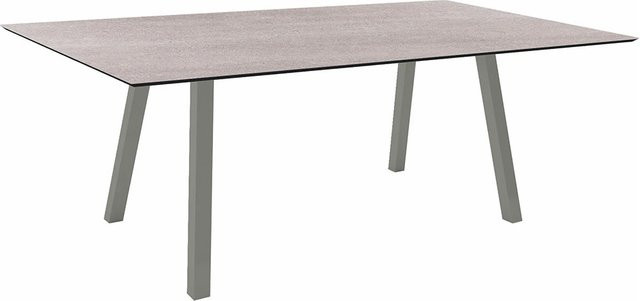 Stern Tisch Interno aus Aluminium in Graphit mit Silverstar 2.0 Stone light Tischplatte, B/T: 180 x 100 cm - Bild 1