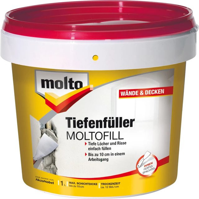 Moltofill Molto Tiefenfüller Innen-Fertigspachtel, Weiß - Bild 1