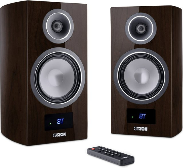 Canton Smart Vento 3 S2 Regallautsprecher Paar Aktiv in Hochglanz Nussbaum Dunkelbraun - Bild 1