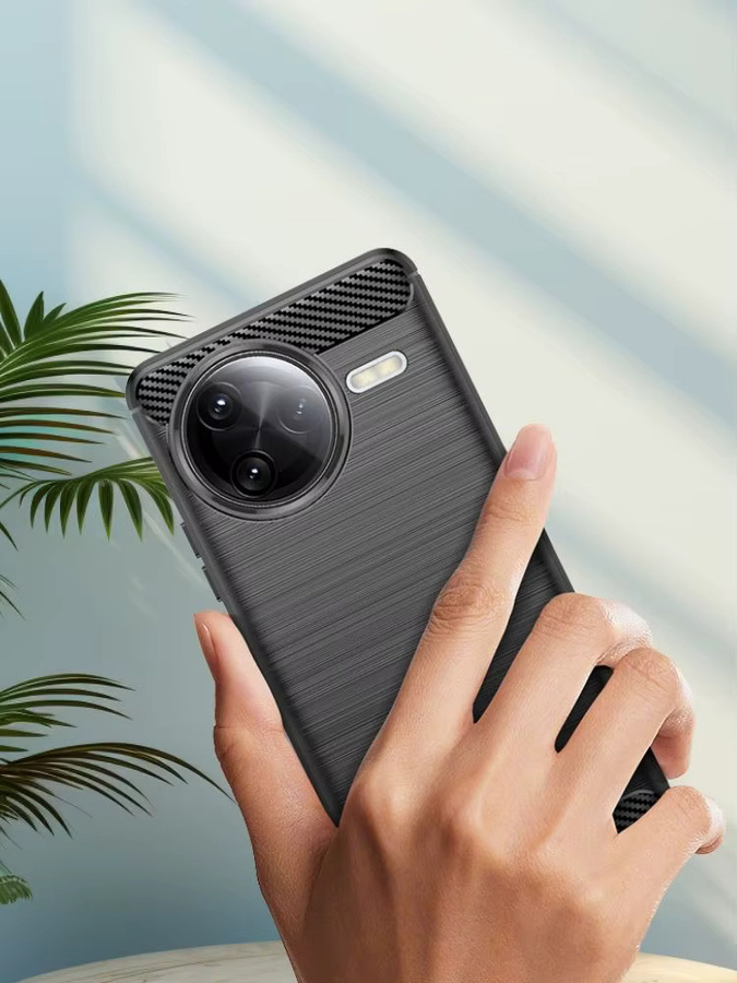 Xiaomi Poco F7 Ultra F7 Pro F7 Schutzhülle Kohlefaser Super Frosted Shield Soft Back Cover Matte Hülle in Schwarz - Bild 4