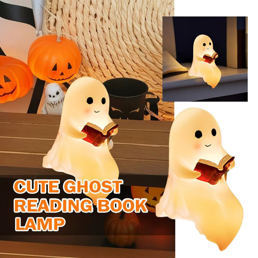 Geister-Lesebuchlampe als Halloween-Nachtlicht in Weiß mit warmweißem Licht - Bild 4