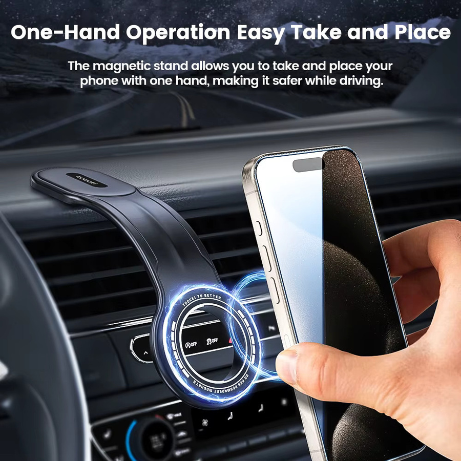 Toocki Magnetische Auto-Handyhalterung in Schwarz für iPhone 13 14 15 16 17 Pro Max mit 360 Grad Drehung und biegsamem Aluminium-Halterung - Bild 2