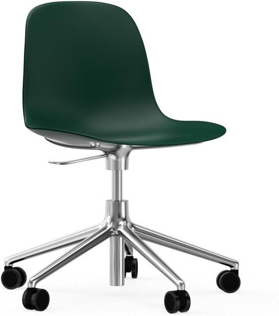 Normann Copenhagen Form Drehstuhl mit Rollen in Grün aus Aluminium und Polypropylen - Bild 1
