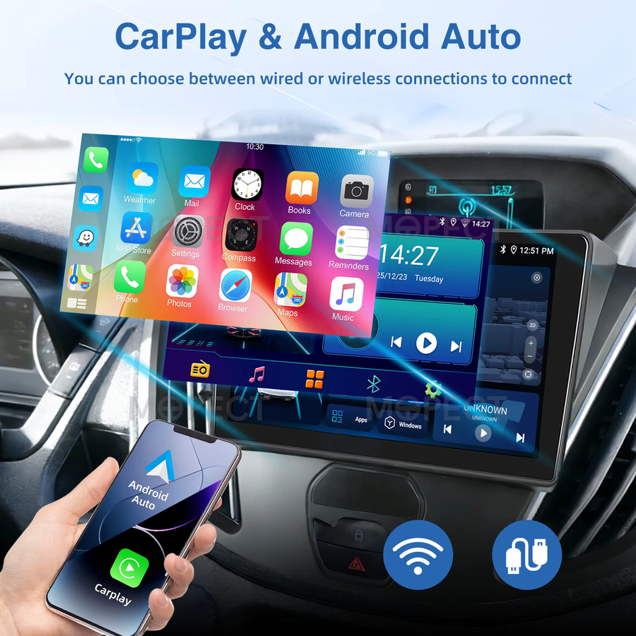 MOPECT Android Autoradio für Ford Transit 150 250 350 (2015-2019) mit 9 Zoll Touchscreen, CarPlay, WLAN, GPS, DAB und Rückfahrkamera in Schwarz - Bild 3