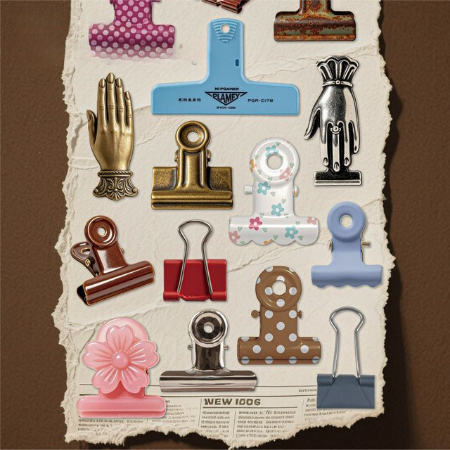 Vintage Landschaftsaufkleber im Clip-Design für DIY-Journaling und Scrapbooking, Mehrfarbig - Bild 1