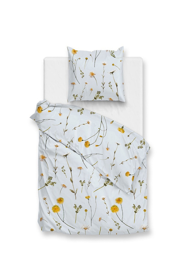 Zo! Home Bettwäsche Savio Powder Blue aus Baumwolle mit floralem Wiesenblumen-Design, B/H: 155 x 220 cm und 80 x 80 cm - Bild 1