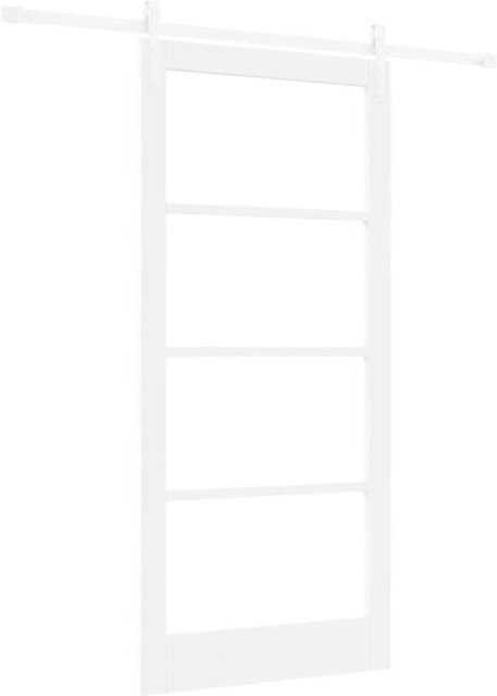 vidaXL Schiebetür ORKDAL in Weiß aus Kiefernholz und Glas, B/H: 93 x 202 cm - Bild 1