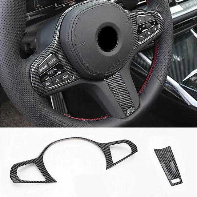Lenkradabdeckung in Carbonfaser-Optik für BMW 3er G20 (20–22) von happybuySE, Schwarz - Bild 1