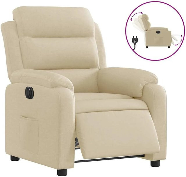 vidaXL Elektrischer Relaxsessel in Beige aus Stoff mit Armlehnen - Bild 1