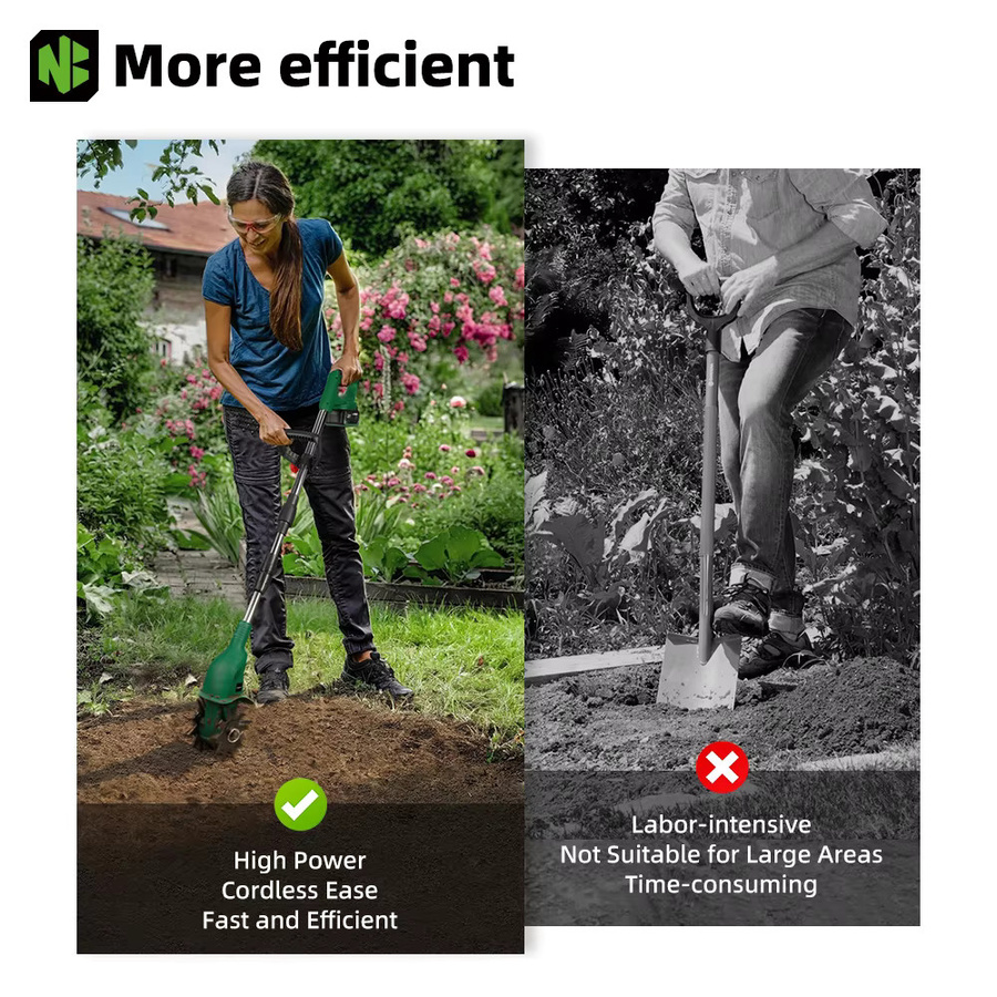 NewBeny Elektrischer Vertikutierer und Gartenkultivator 1600W in Grün für Makita LXT Akkus - Bild 4