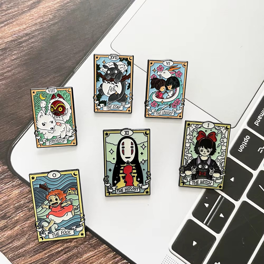 Bandai Broschen-Set, 6-teilig, Anime-Tier-Emaille, Cartoon-Katzen, Mädchen - Bild 1