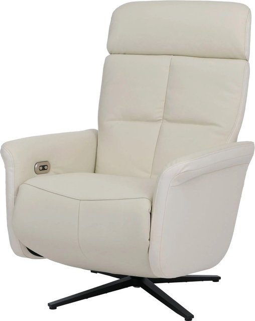 MCW Relaxsessel L10 aus Voll-Leder, elektrisch verstellbarer Liegesessel mit Drehfunktion in Creme-Weiß - Bild 2