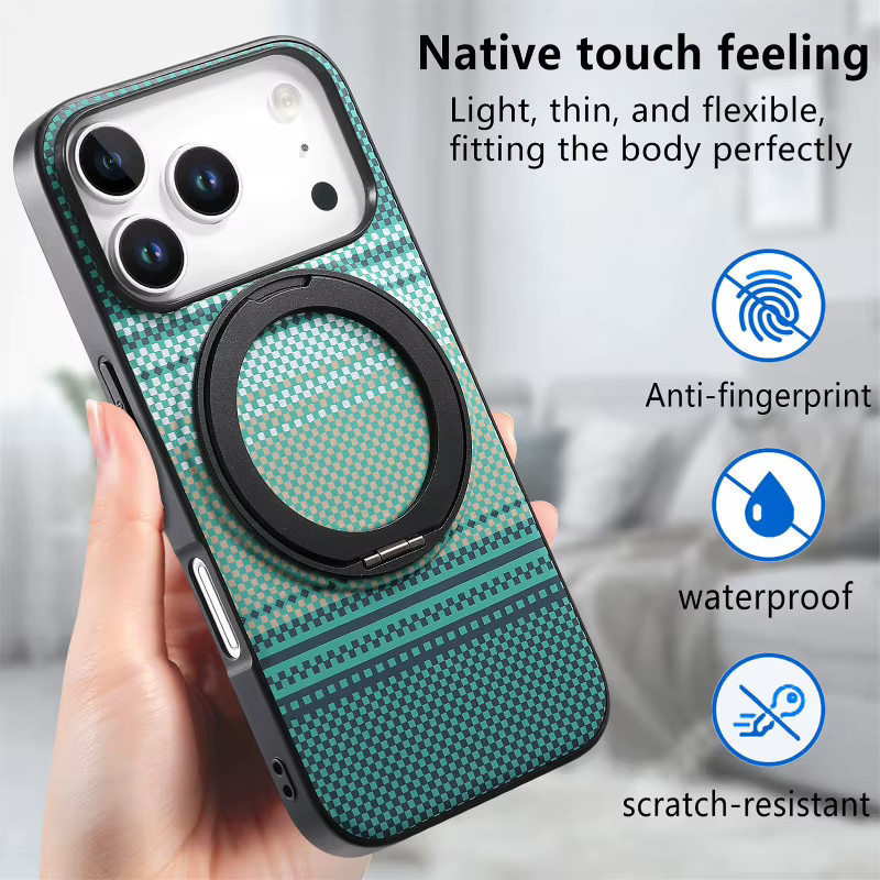 Harte magnetische Handyhülle mit 360 Grad drehbarem Kickstand für Samsung Galaxy S27 S26 S25 S24 S23 Plus Ultra FE in Grün - Bild 5
