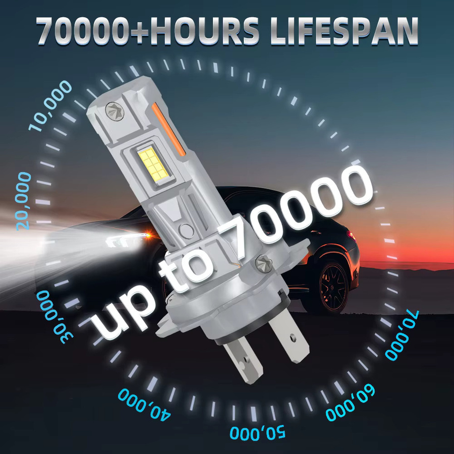 2er Set LED-Automobilscheinwerfer H1 H4 H7 H11 9005 9006 9012 Hochleistungsleuchten 300W 6000K mit CANBUS in Silber - Bild 4