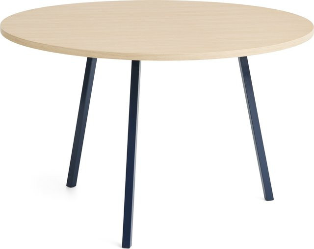 HAY Loop Stand Round Table runder Esstisch aus Linoleum und Stahl in Blau - Bild 1
