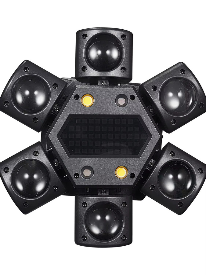 KYAAO Mini Sechsarmiger DJ Disco-Lichteffekt 80W RGBW Laser Stroboskop-Projektor, Multicolor, Soundgesteuert und DMX512 für Party und Club - Bild 7