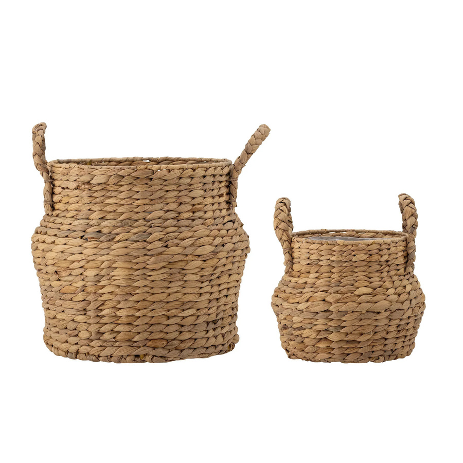 Bloomingville Bjorn Blumentopf aus Wasserhyazinthe 2er-Set in Braun, Tischmodell, Rund - Bild 1
