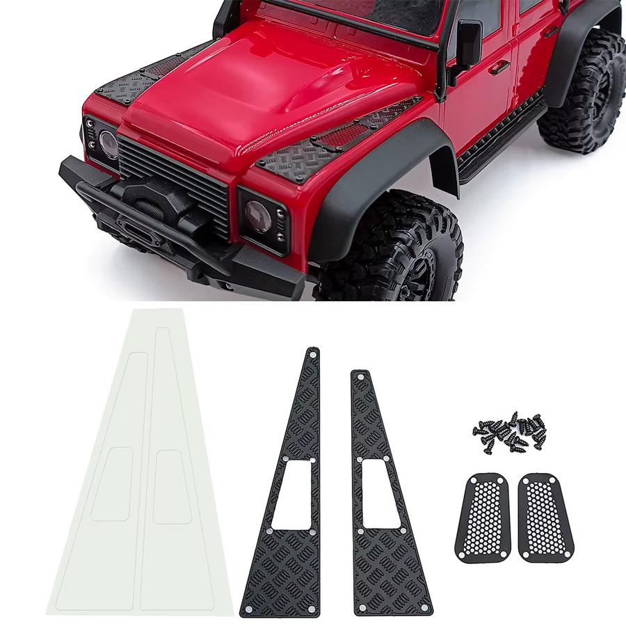 YEAHRUN Defender Metall-Unterfahrschutz Seitenschweller Ansauggitter Verkleidung Hecktür 1/18 RC Crawler Teile - Bild 3