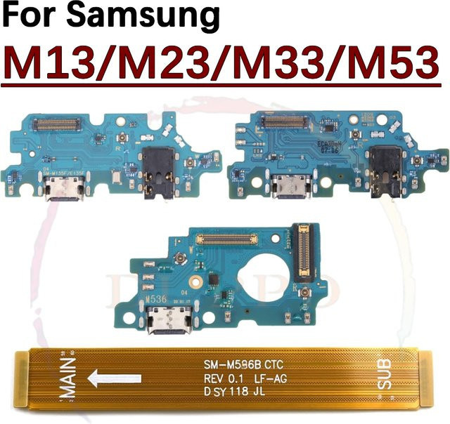 Samsung Flex-Kabel für USB-Ladeport und Motherboard passend für Galaxy M53, M33, M23, M13 (Modelle M536B, M336B, M236B, M135F) - Bild 1