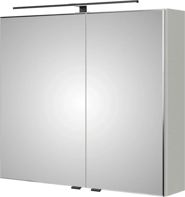 Pelipal Spiegelschrank Quantum 07 in Schneeweiß Glanz mit LED-Beleuchtung und Sensor-Schalter, Breite: 80 cm, Höhe: 170 cm - Bild 1
