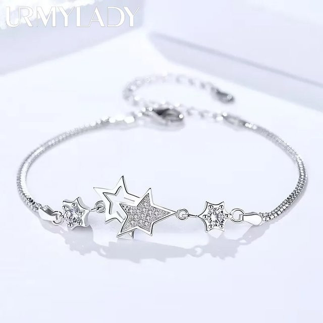 URMYLADY Armband, 925 Sterlingsilber, Kristall-Stern, Damen - Bild 1