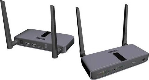 SpeaKa Professional SP-HWE-800 HDMI-Funkübertragung Set in Grau mit 5 GHz, Full HD 1920 x 1080 Pixel und 150 m Reichweite - Bild 1