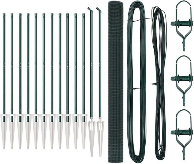 vidaXL Zaunpfosten aus Stahl und PVC in Grün, B/T/H: 1,6 x 1,6 x 150 cm - Bild 1