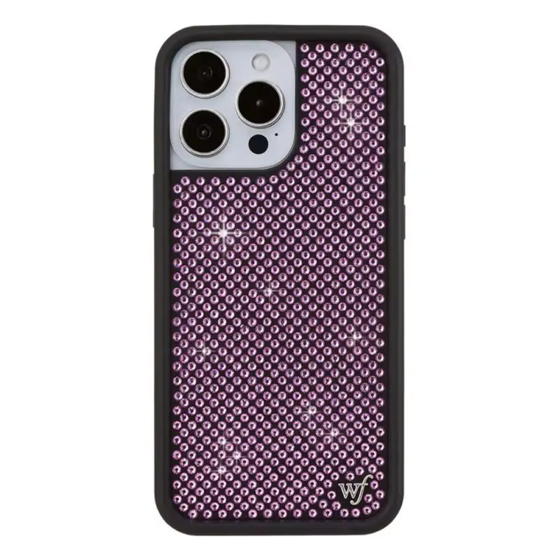 Luxuriöse Handyhülle von Potdemiel mit Wildblumen-Design in Rosa und Beige für iPhone 12 bis iPhone 17 Pro Max Plus mit funkelnden Strass-Elementen - Bild 2