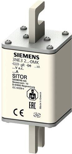 Siemens 3NE32180MK Sicherungseinsatz, 63A, 1000V, 3 Stück, Weiß - Bild 1