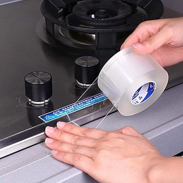 SCESSPACK Selbstklebendes Nano-Isolierband als wasserdichtes Dichtungsband zur Abdichtung von Fenstern, Küchenarbeitsplatten, Badezimmer und Toilette - Bild 1