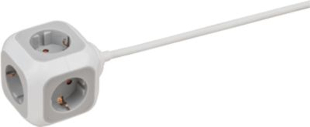 Brennenstuhl ALEA-Power Steckdosenwürfel mit 4 Steckdosen, Grau/Weiß, 1,4 m Kabel - Bild 2