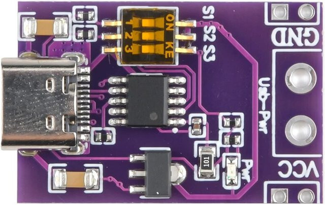 USB-C Schnelllade-Decoy-Trigger für PD, QC und AFC mit Unterstützung von 5V, 9V, 12V, 15V und 20V in Violett - Bild 1