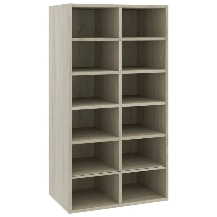 vidaXL Schuhregal Sonoma-Eiche aus Holzwerkstoff, B/T/H: 54 x 34 x 100,5 cm - Bild 2