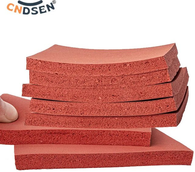 Rotes Silikonpad aus hochtemperaturbeständigem Schaumstoff als Pressmatte für Laminiermaschinen - Bild 1