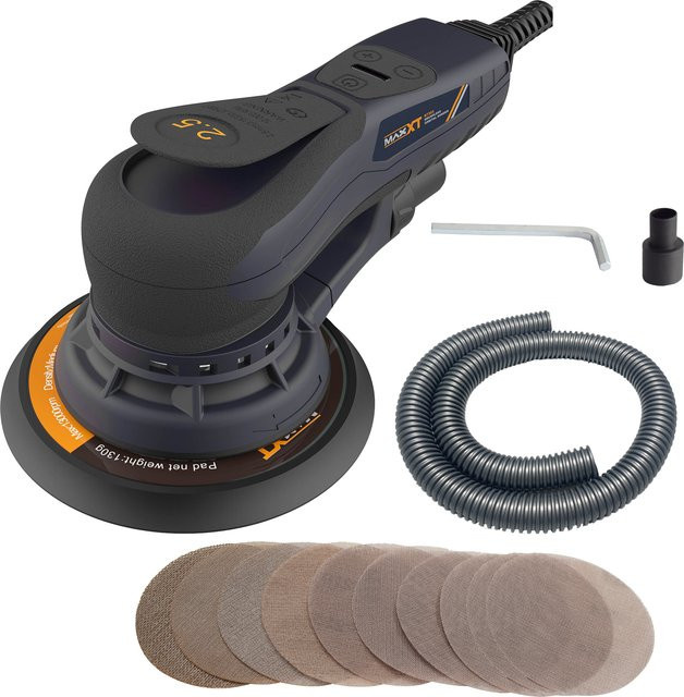 Nemaxx Exzenterschleifer Elektrisch mit bürstenlosem Motor, 150mm Schleifscheibe, Variable Geschwindigkeit, Schwarz - Bild 1