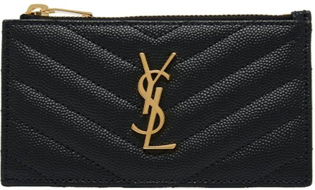 Saint Laurent Kartenetui Cassandra Monogramm Matelassé, Schwarz, Damen - Bild 1