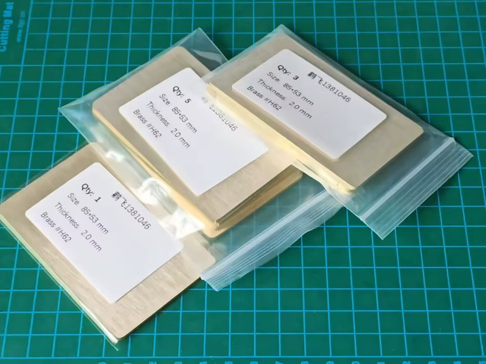 STORKFLY Visitenkarten aus massivem Messing in Gold, 2 mm dicke Metallplatten für Lasergravur und Stempelhandwerk - Bild 5