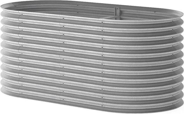 OK-Living Hochbeet aus verzinktem Stahl in Silber, B: 200 cm, T: 100 cm, H: 80 cm - Bild 1