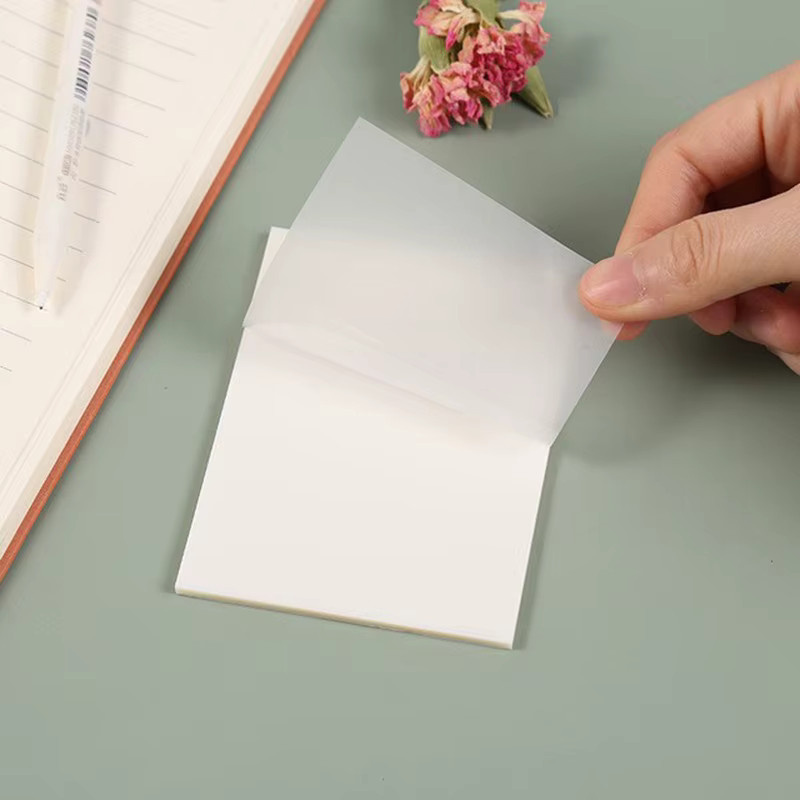 50 Blatt transparente und wasserfeste Haftnotizen aus PET in Weiß für Schule und Büro - Bild 2