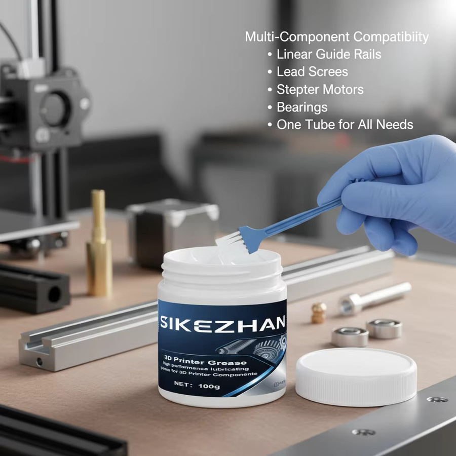 Lithiumfett für 3D-Drucker und CNC-Maschinen zur Schmierung von Leitspindeln, Getrieben und Führungsschienen in Weiß - Bild 3