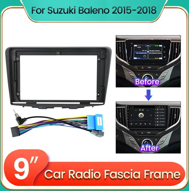 NAVIFANS 9-Zoll Autoradio-Blende für Suzuki Baleno 2015–2018 in Schwarz für GPS MP5 Stereo Android 2 Din Head Unit - Bild 1
