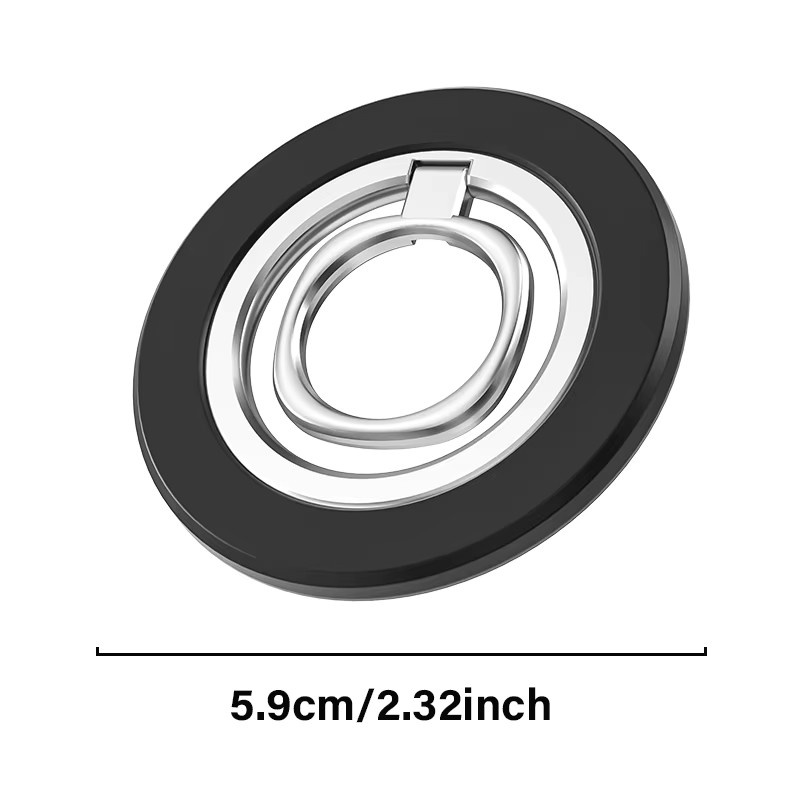 QGhappy Magnetischer Telefonhalter mit Magsafe Fingerring und 360 Grad rotierbarem Klappständer in Schwarz - Bild 5