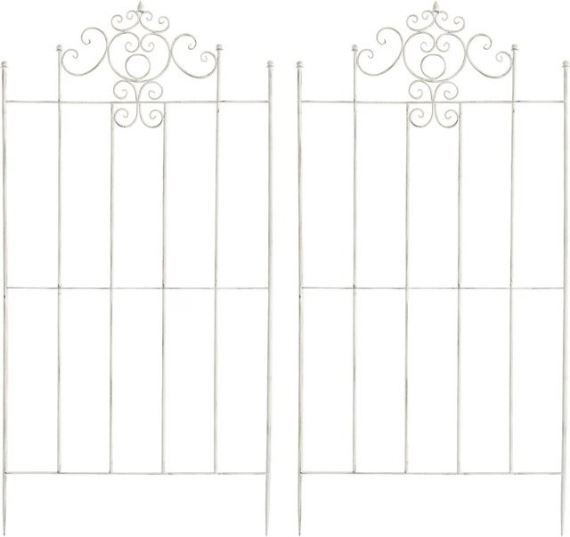 DELUKE Rankgitter HEIKE 2er Set Metall in Weiß als Rankhilfe für Kletterpflanzen und Gartendekoration, B/T/H: 85,5 x 2,0 x 170,0 cm - Bild 1