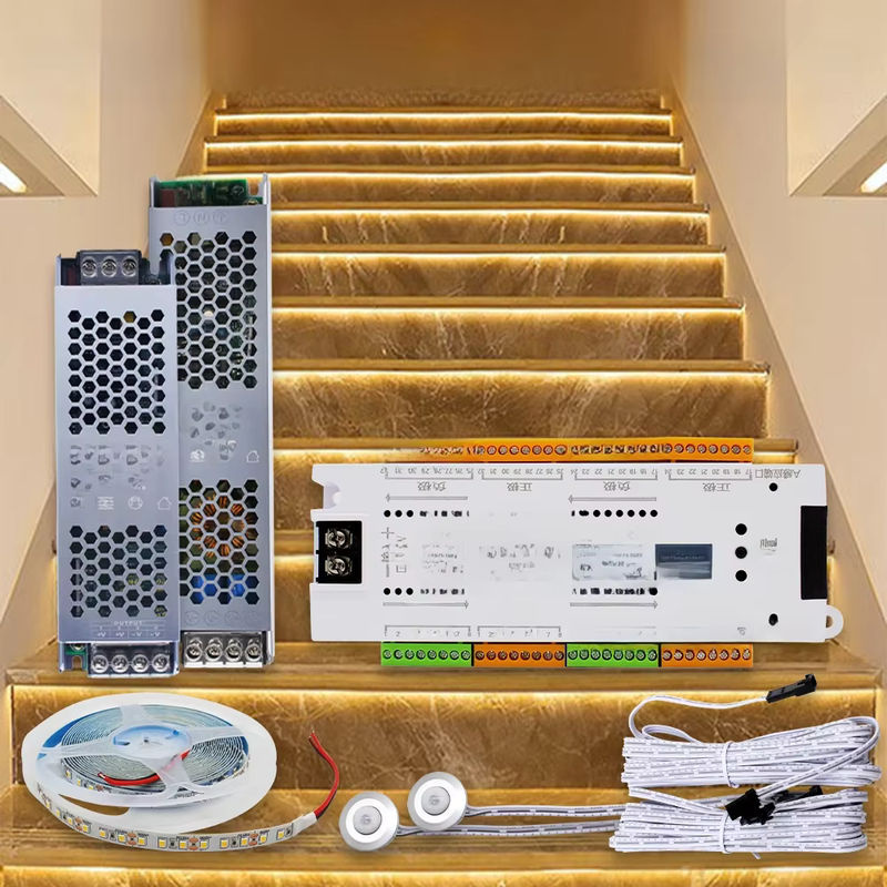 MJJC Treppenlicht-Controller mit PIR-Bewegungsmelder für 12 V LED-Streifen, warmweiß, 32 Stufen - Bild 4