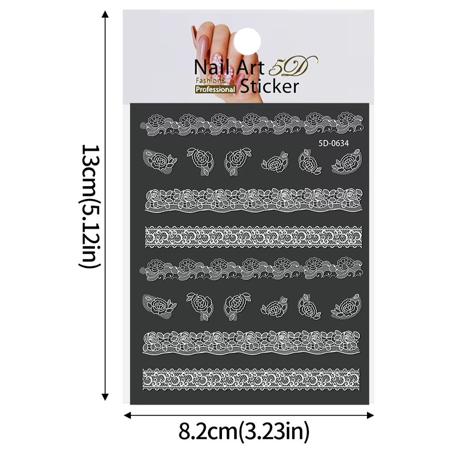 MingLee Nagelkunst-Aufkleber, weiß, glänzend, Unisex - Bild 6